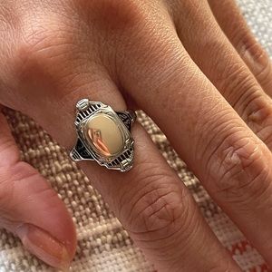 SALE: Vintage 10k white/yellow gold 1932 graduation ring